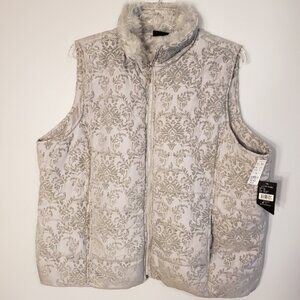 Activology Women's Vest, Gray Floral Print, 3X